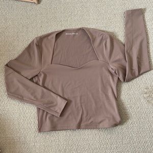 Abercrombie & Fitch Double Layer Seamless Contour Long Sleeve Top size Large